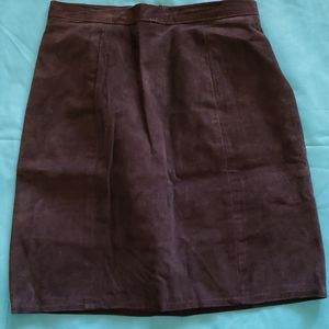 Suede / leather mini skirt